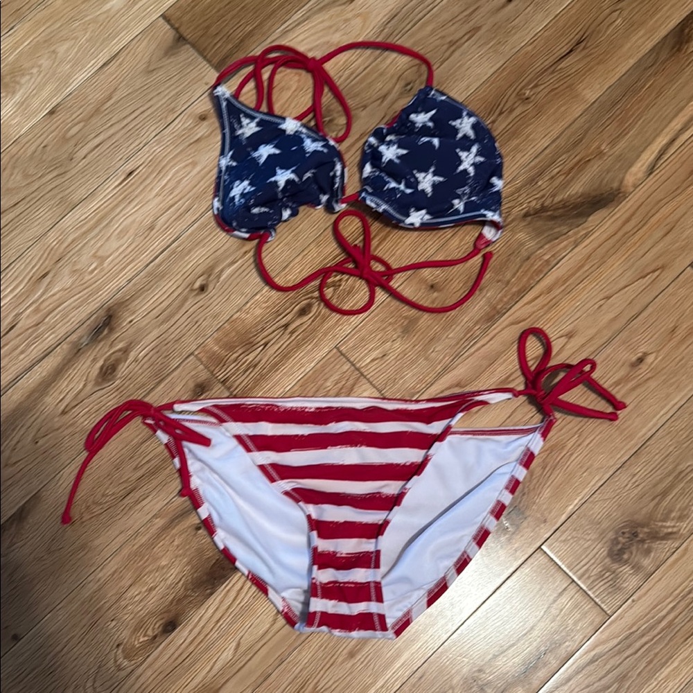 Xhilaration Red and Blue Star Bikini